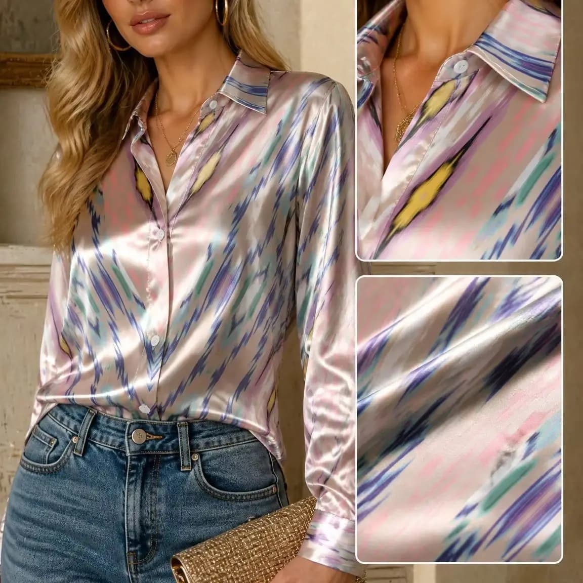 2026 New Autumn Women's Fashionable Sexy Casual Slim Fit Blouse with Floral Print Long Sleeves - Elegant Women's Blouse