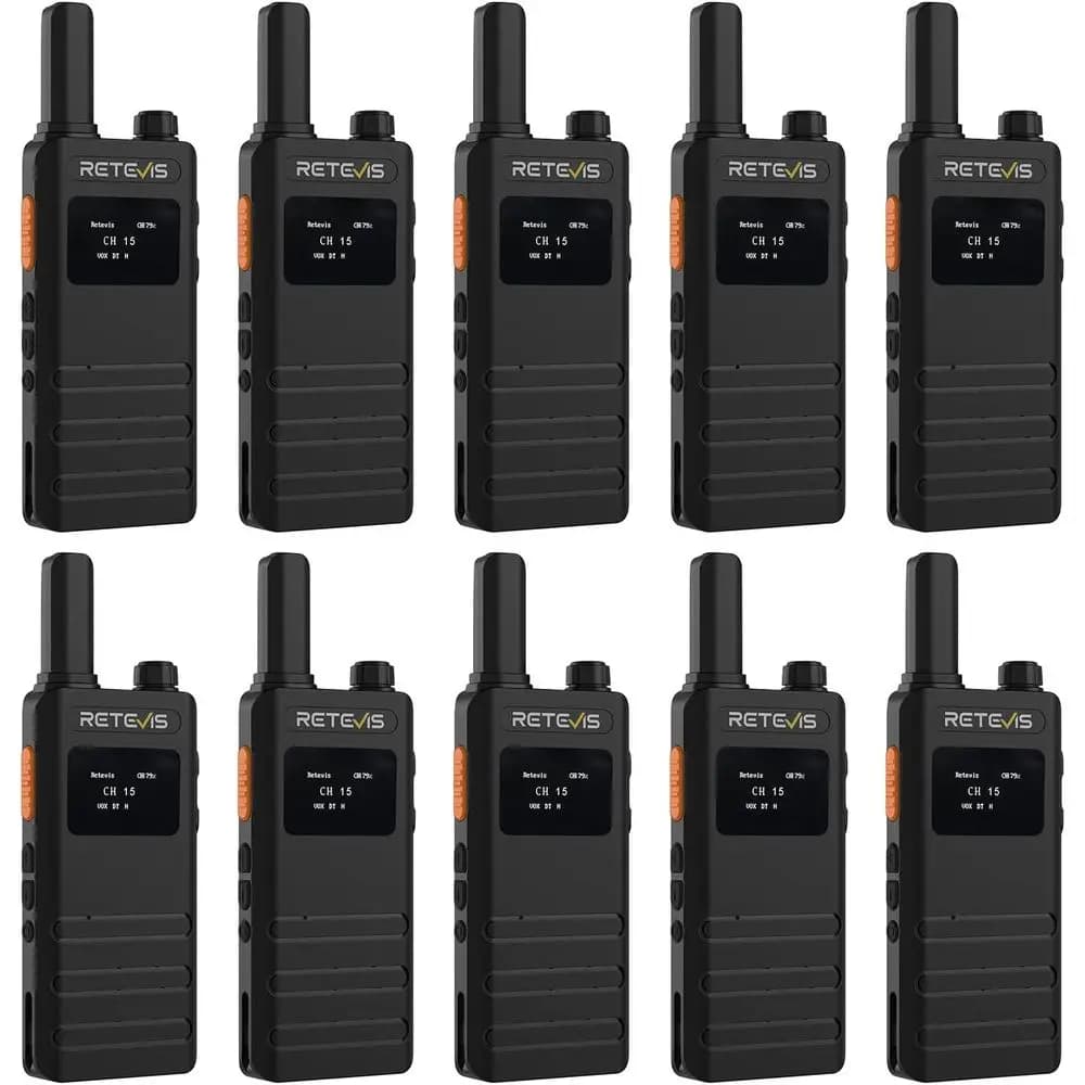 Walkie Talkie per Adulti, Radio Bidirezionale Compatta con Schermo LCD, Cavo di Ricarica USB-C Batteria da 1620 mAh, VOX, Mini Walkie Talkie