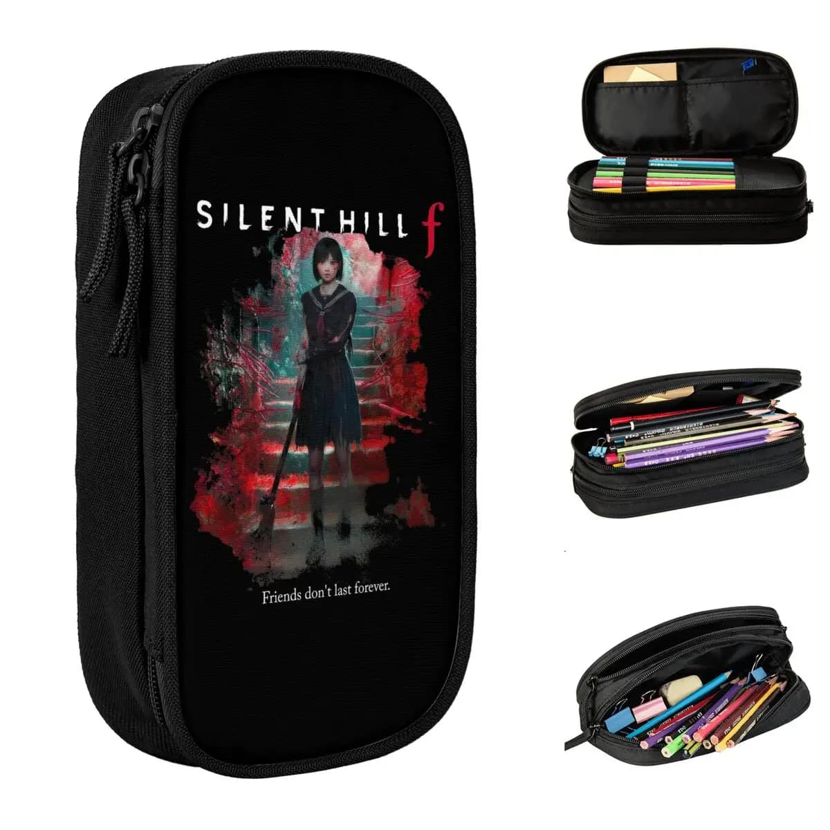 Gioco horror Silent Hill F Astuccio creativo Hinako Shimizu Portapenne Borse Materiale scolastico per bambini Scatola per matite cosmetiche