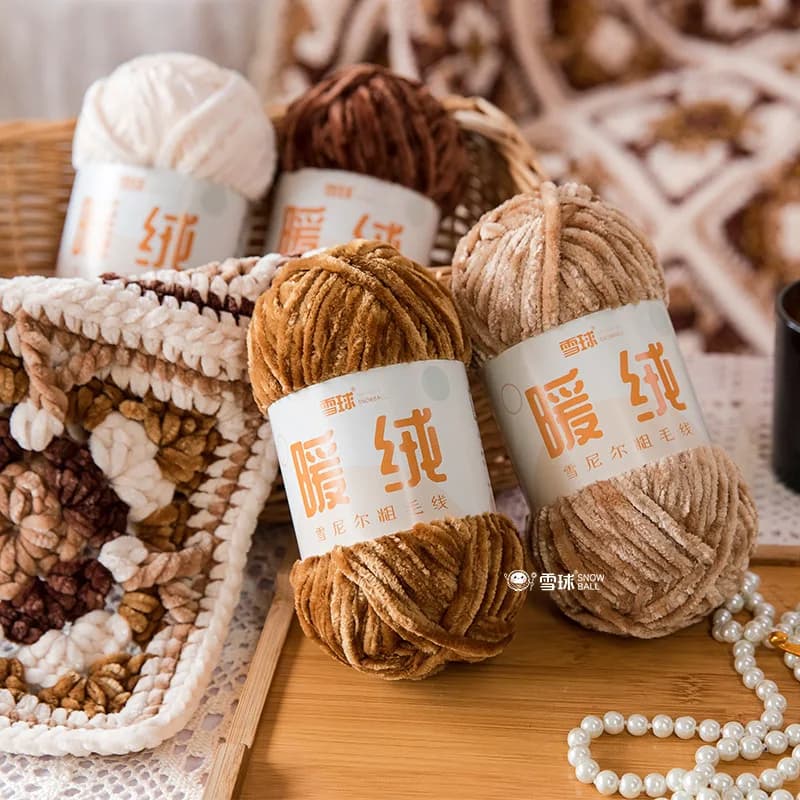 100g 80m.6mm. Snowball Snow Neil Woolen Coarse Warm Handmade DIY Crochet Gold Velvet Hook Shoe Stick Needle Scarf Thread