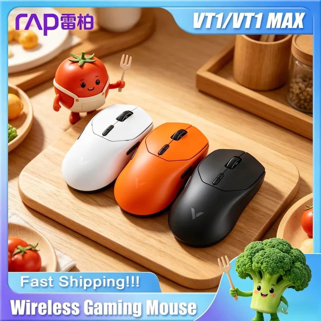 Mouse da gioco wireless Rapoo VT1 MAX GEN-2, vero polling rate wireless 8K, struttura ultraleggera da 53 g, batteria con durata fino a 750 ore