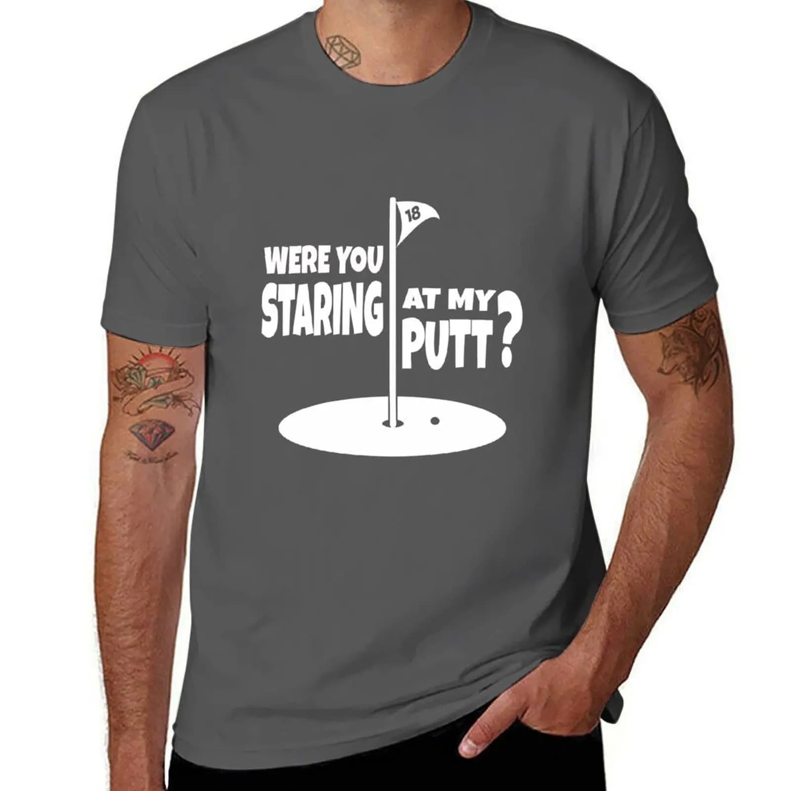 T-shirt Golf Staring at My Were You Funny Putt, maglietta con grafica creativa