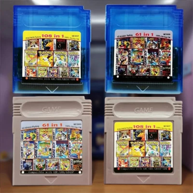 Combo di Giochi GBC Serie Pokémon 61in1 108in1, Cartuccia di Gioco Video, Versione Inglese per GBC/GBA/SP/GBM
