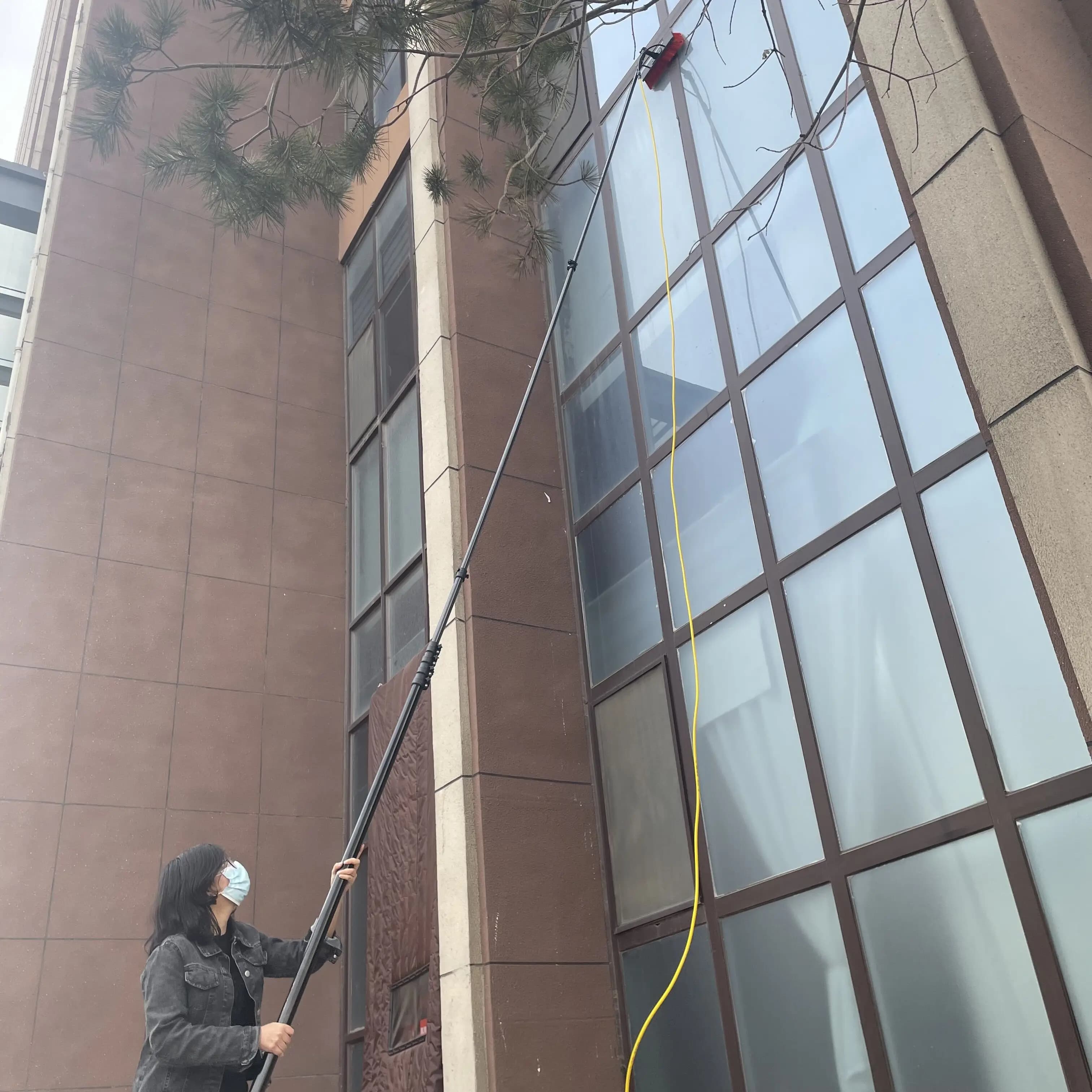Macchina per la pulizia in fibra di carbonio con palo alimentato ad acqua da 50 piedi/15 metri per pannelli solari Accessori per strumenti per la pulizia della casa