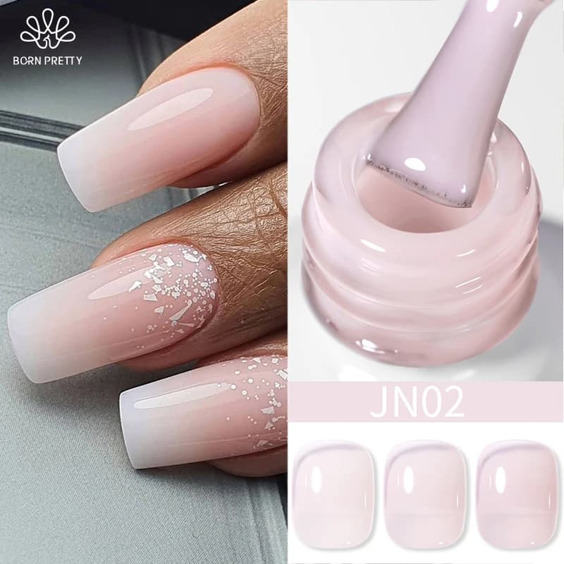 BORN PRETTY 10ml Jelly Nude Pink Gel Smalto per unghie Latteo Semi-traslucido Varnis Semi Permanente per manicure Soak Off Nail Art Gel