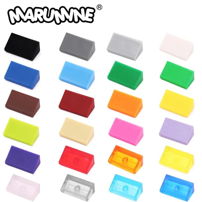 Marumine Building Blocks Slope 30 1x2x2/3 30PCS Ramp Face Bricks Parts Accessories Compatible With 85984 Particles Assembly