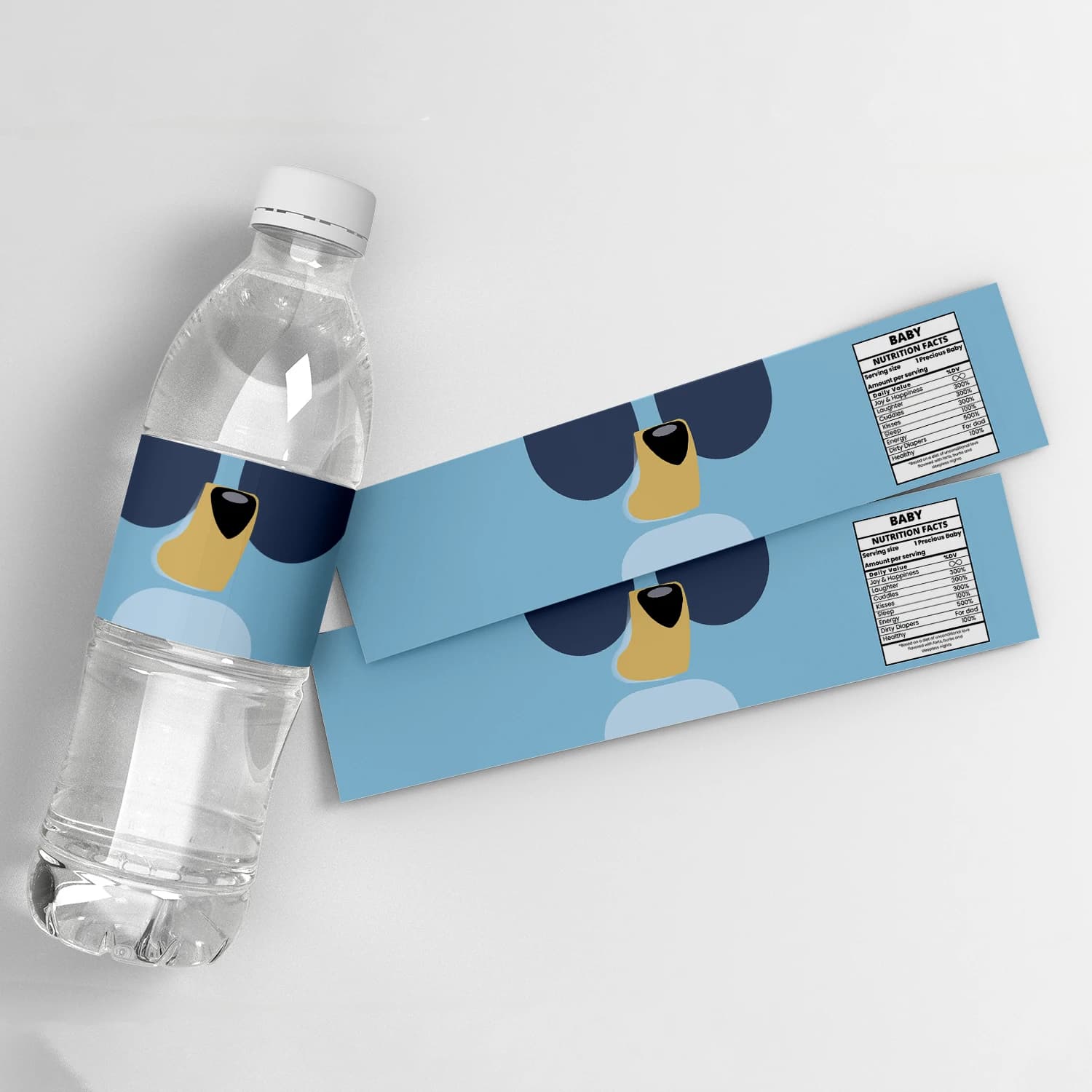 Etichette per bottiglie d'acqua per cani blu per forniture per feste per animali domestici per cani carini decorazioni di compleanno adesivi per feste di Baby Shower per ragazzi e ragazze