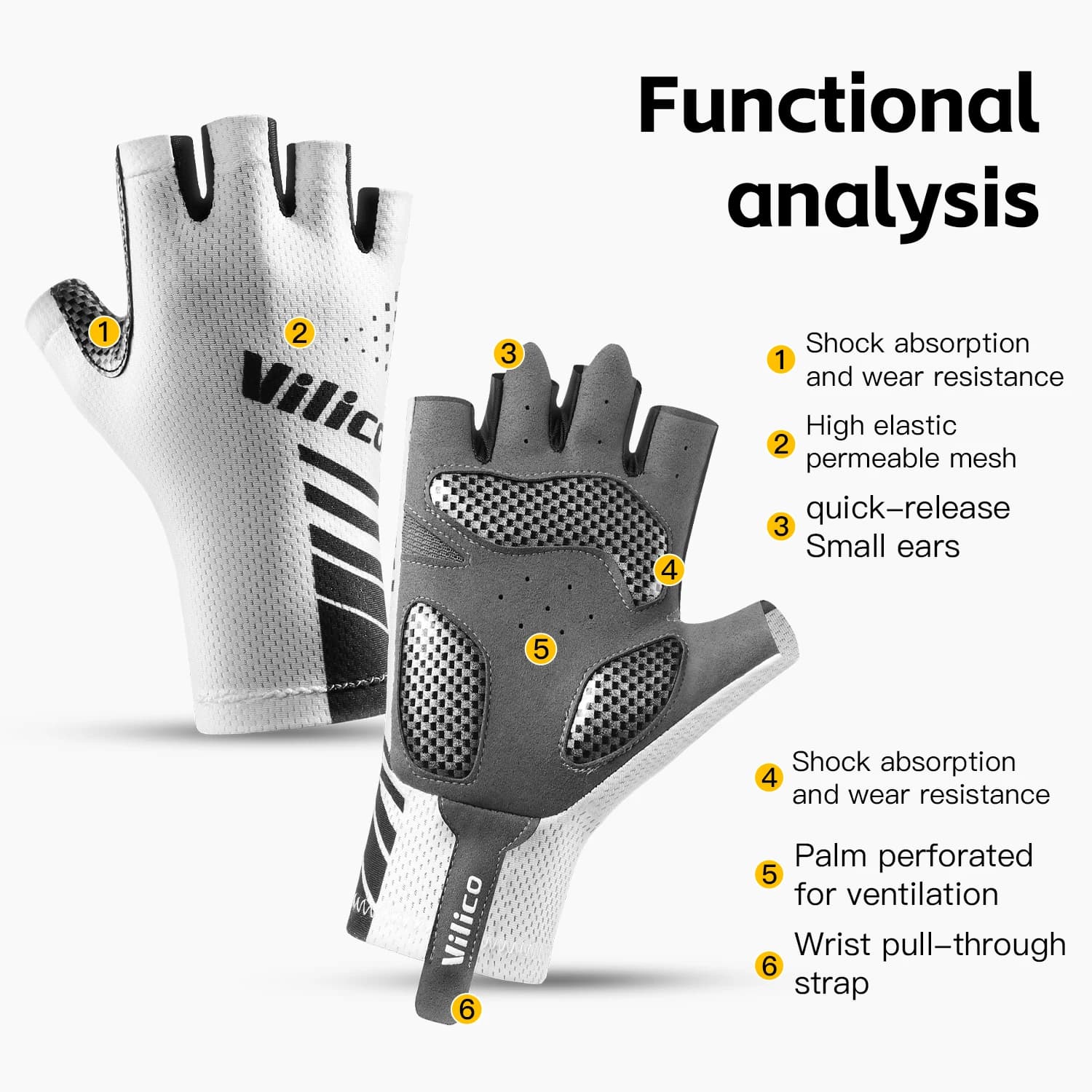Summer half-finger cycling gloves for men and women with spandex mesh fabric for cycling, fitness and other sports gloves