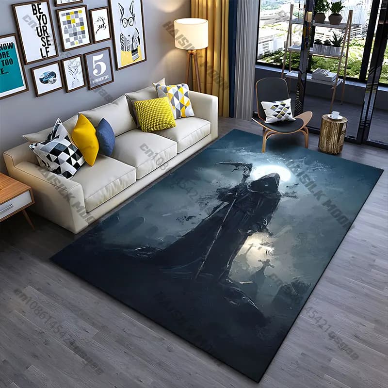 Tappeto misterioso, oscuro e sinistro, tappeto da yoga, decorazione per soggiorno, tappetino per gattonare per bambini, zerbino, tappeto decorativo