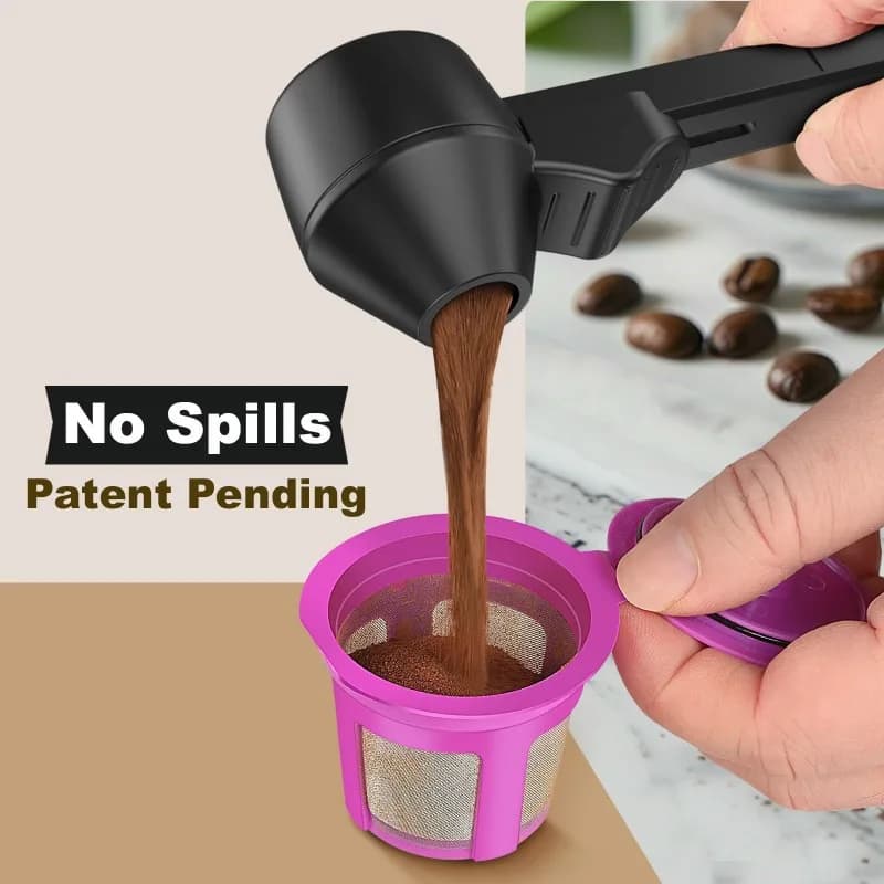 2026 New No Spill Coffee Scoop Reusable Protein Powder Spoon Sliding Spoon Funnel for Milk&Supplements Kitchen Gadgets Lijiao