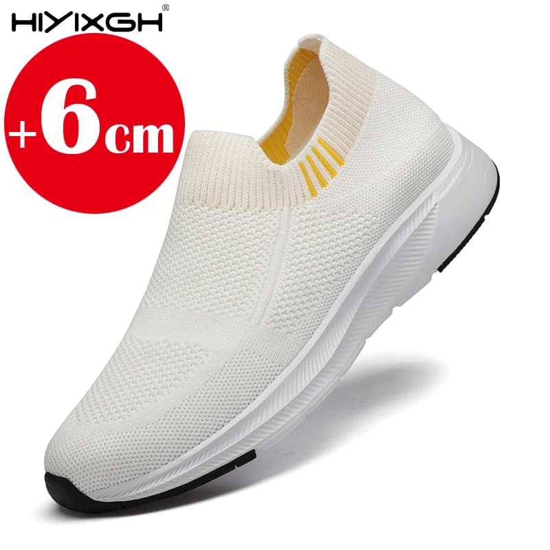 Scarpe da ginnastica estive da uomo e da donna in mesh traspirante con ascensore, altezza 6 cm, scarpe da corsa comode e leggere, casual, unisex