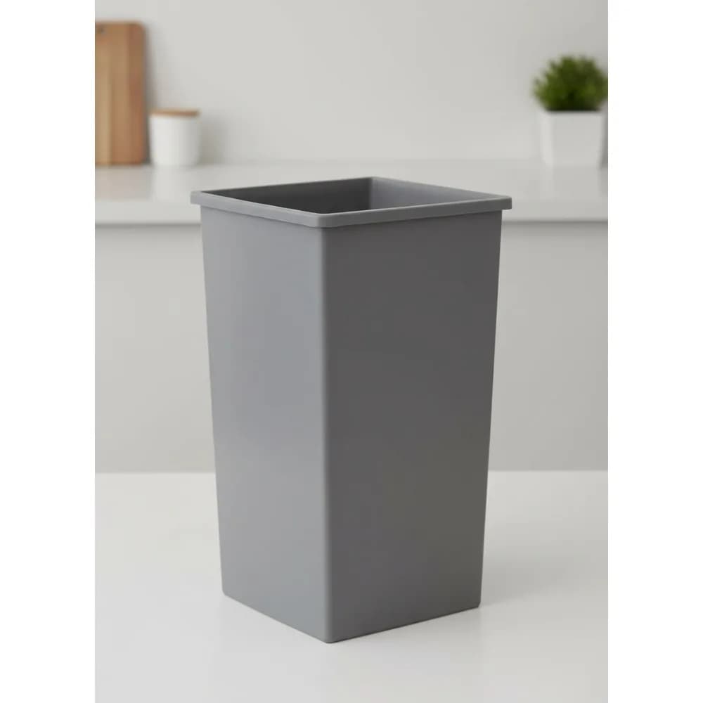 Cestino per rifiuti quadrato da 25 galloni, pattumiera in plastica resistente per ufficio, ristorante, uso commerciale (confezione da 2)