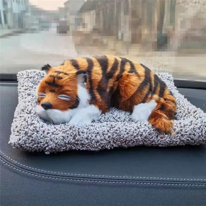 Car Dashboard Reusable Sleeping Tiger Figurine Automotive Trim Active Carbon Deodorant for environments Plush car home decoration