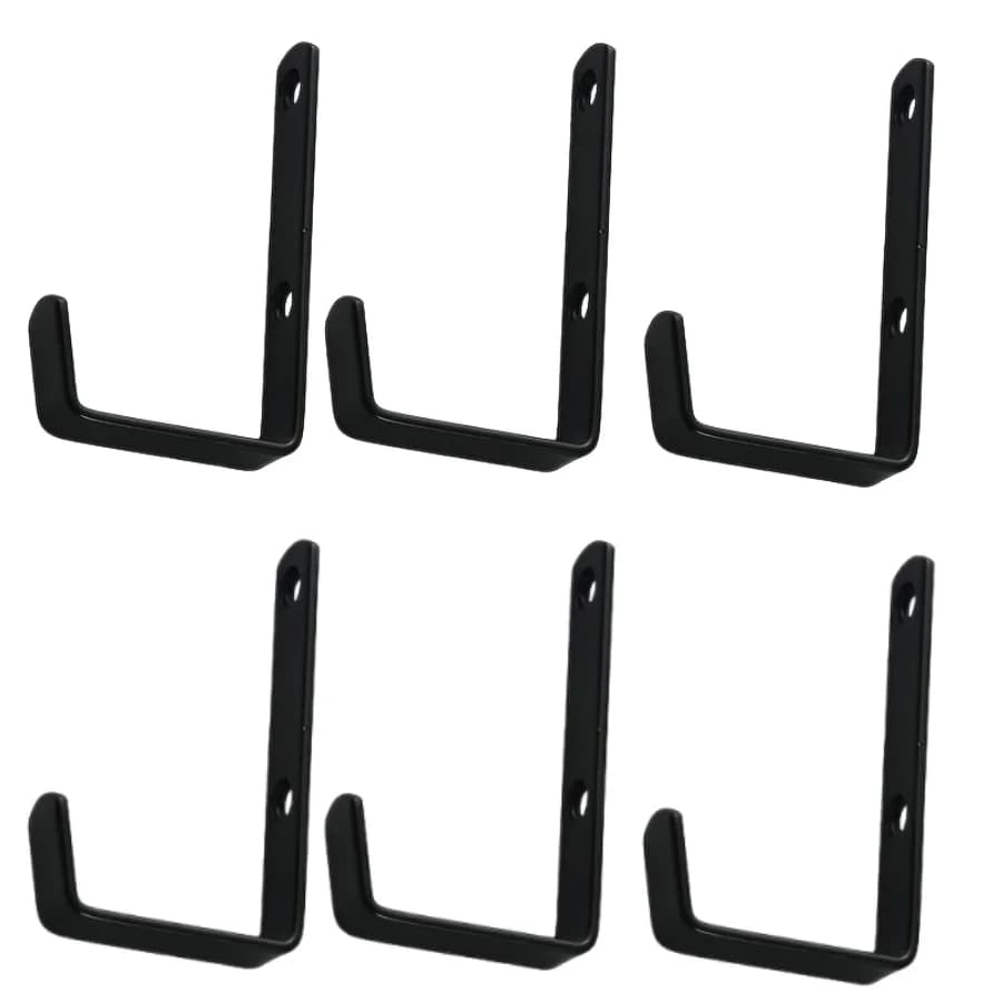 6-piece display stand for skateboards, with ski board hooks, a home wall-mounted surfboard storage rack, right-angle style