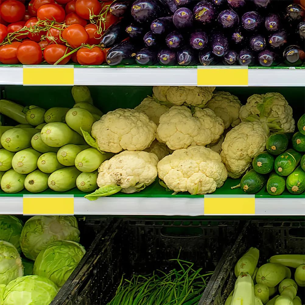 50 Pezzi Etichette Adesive in Plastica Trasparenti per Prezzi, Portaetichette per Scaffali di Negozi al Dettaglio e Supermercati