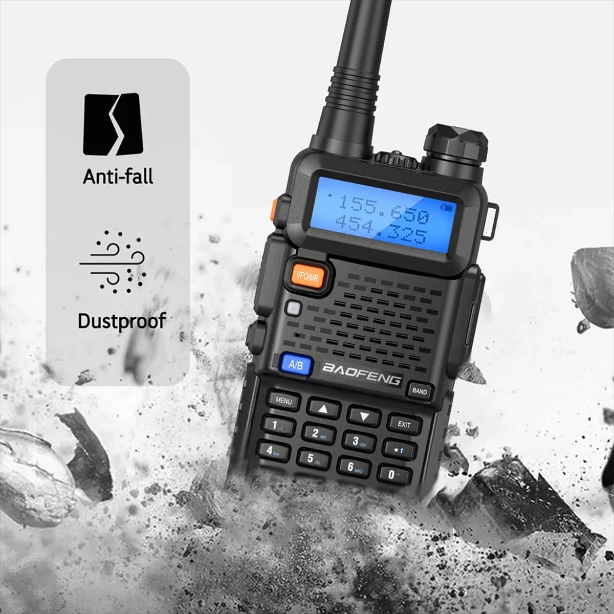 Baofeng UV-5R Walkie Talkie portatile 8W Walkie Talkie a doppia frequenza ad alta potenza Radio portatile HF UHF FM Radio da caccia