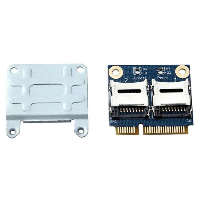 A29F-Mini Pci-E Adapter 2 SSD HDD For Laptop Dual Micro- SD SDHC SDXC TF To Mini Pcie Memory Card Reader