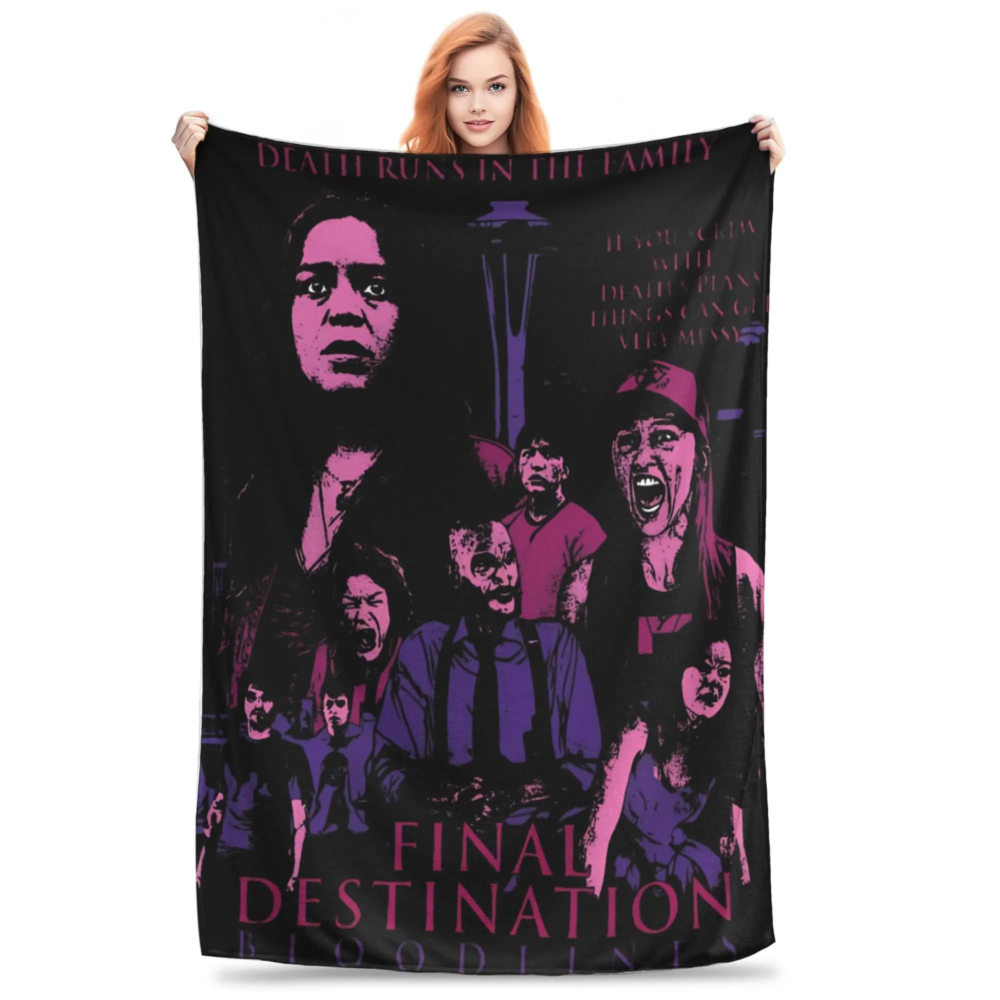 Coperta in Velluto Super Morbido Final Destination Bloodlines, Regalo Curativo, Plaid Trapuntato