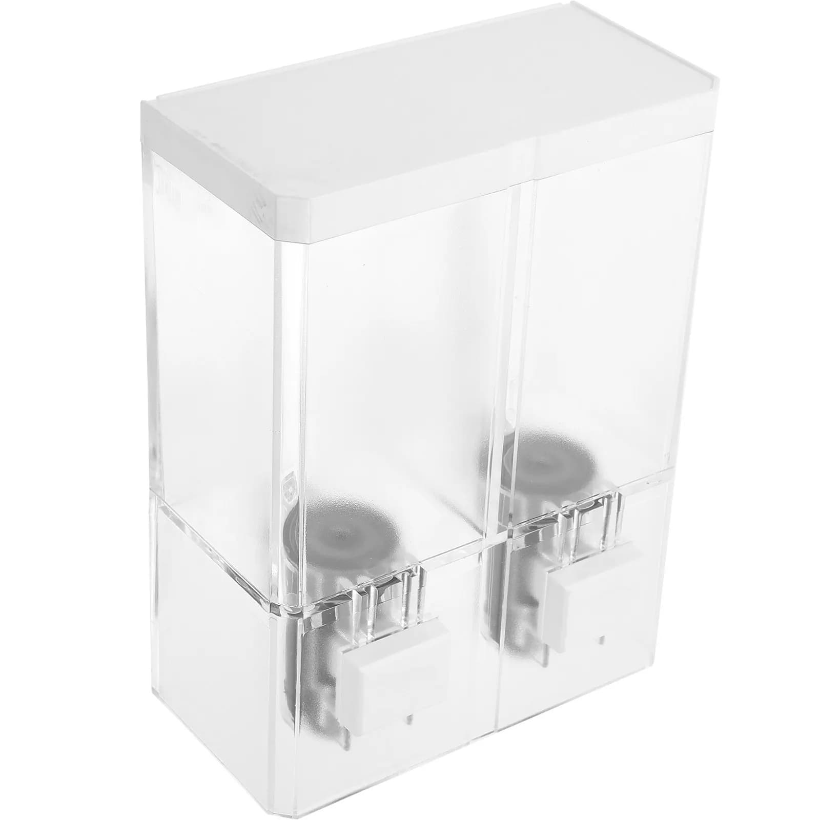 Shower Soap Dispenser 2 Chamber Wall Mount No Drill Easy Install for Hand Sanitizer Body Wash Shampoo