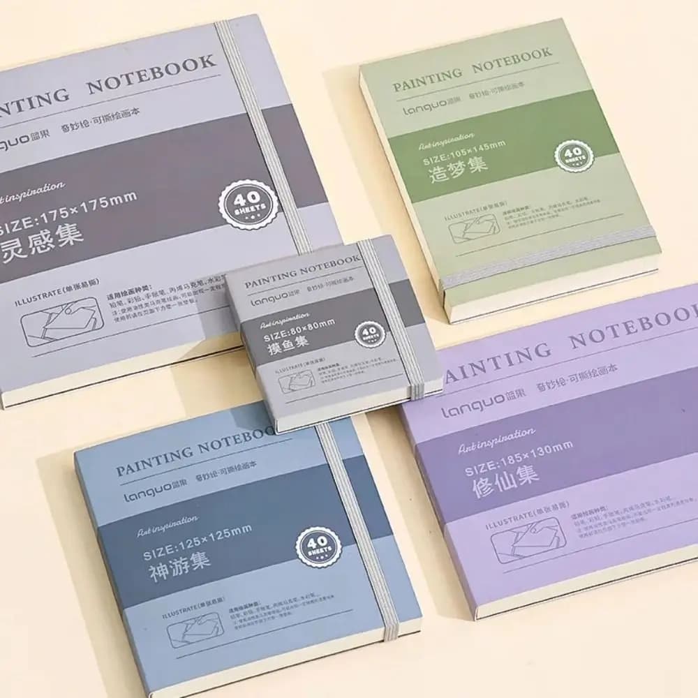 Thick Paper Tearable Drawing Notebook Classic Hardcover Sketchbook Handbook Refillable Stationery Mini Drawing Book