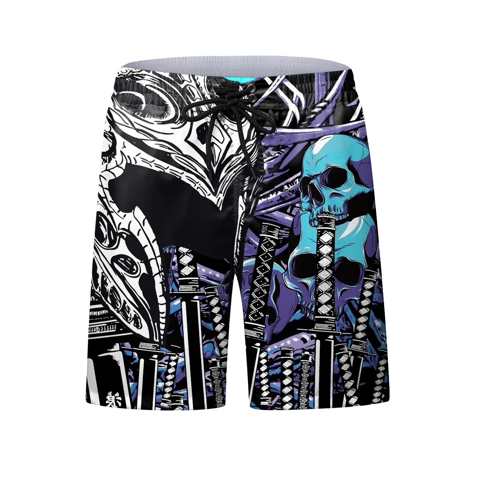Men 3D Demon Tiger Dragon Print Beach Shorts Quick Dry Drawstring Board Shorts Summer Casual Swim Trunks Loose Short Pants