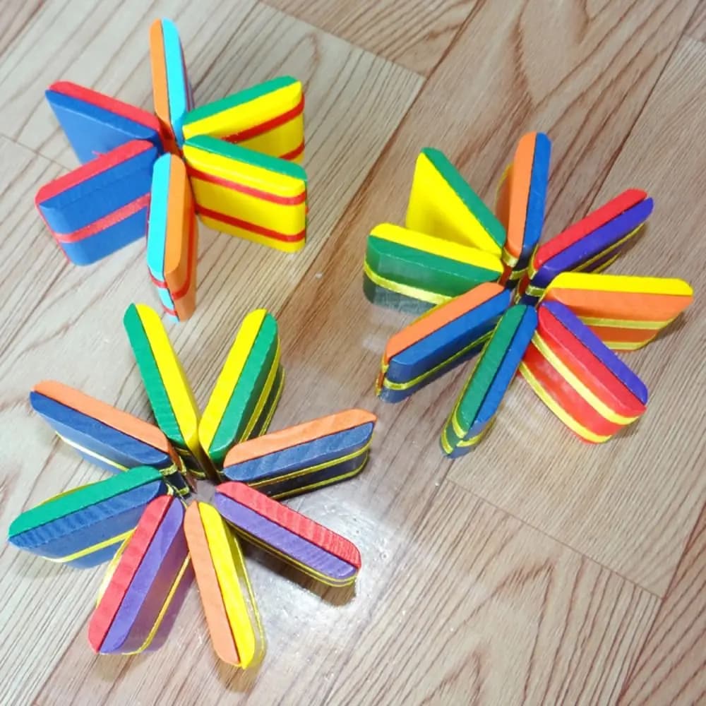 Puzzle Magico in Legno Creativo a Forma di Serpente, Colorato e Pieghevole, per Attività in Classe