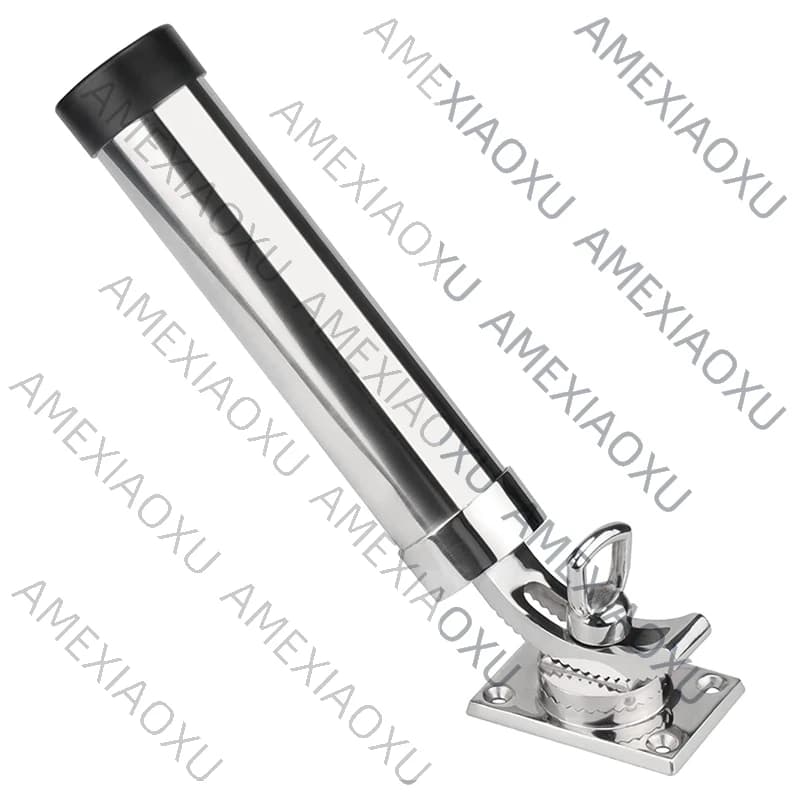 Adjustable fishing rod support for boat, stainless steel fishing rod support with deck mounting for marine boats and yachts