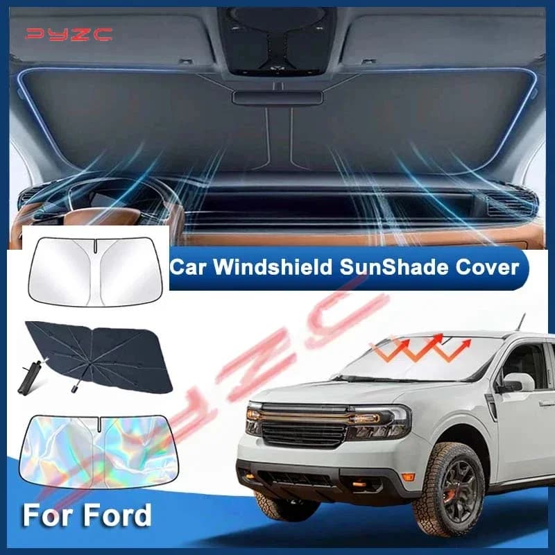 Windshield Sun Shade for Ford Maverick Accessories 2022-2024 2025 Window Sunshade Sun Visor Protector Foldable Blocks UV Rays