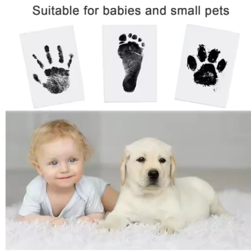 Kit per Impronte di Zampe di Cani e Gatti Senza Inchiostro, Sicuro e Non Tossico, per Impronte di Mani e Piedi di Neonati, Facile Fai-da-Te, Souvenir per Neonati e Animali Domestici