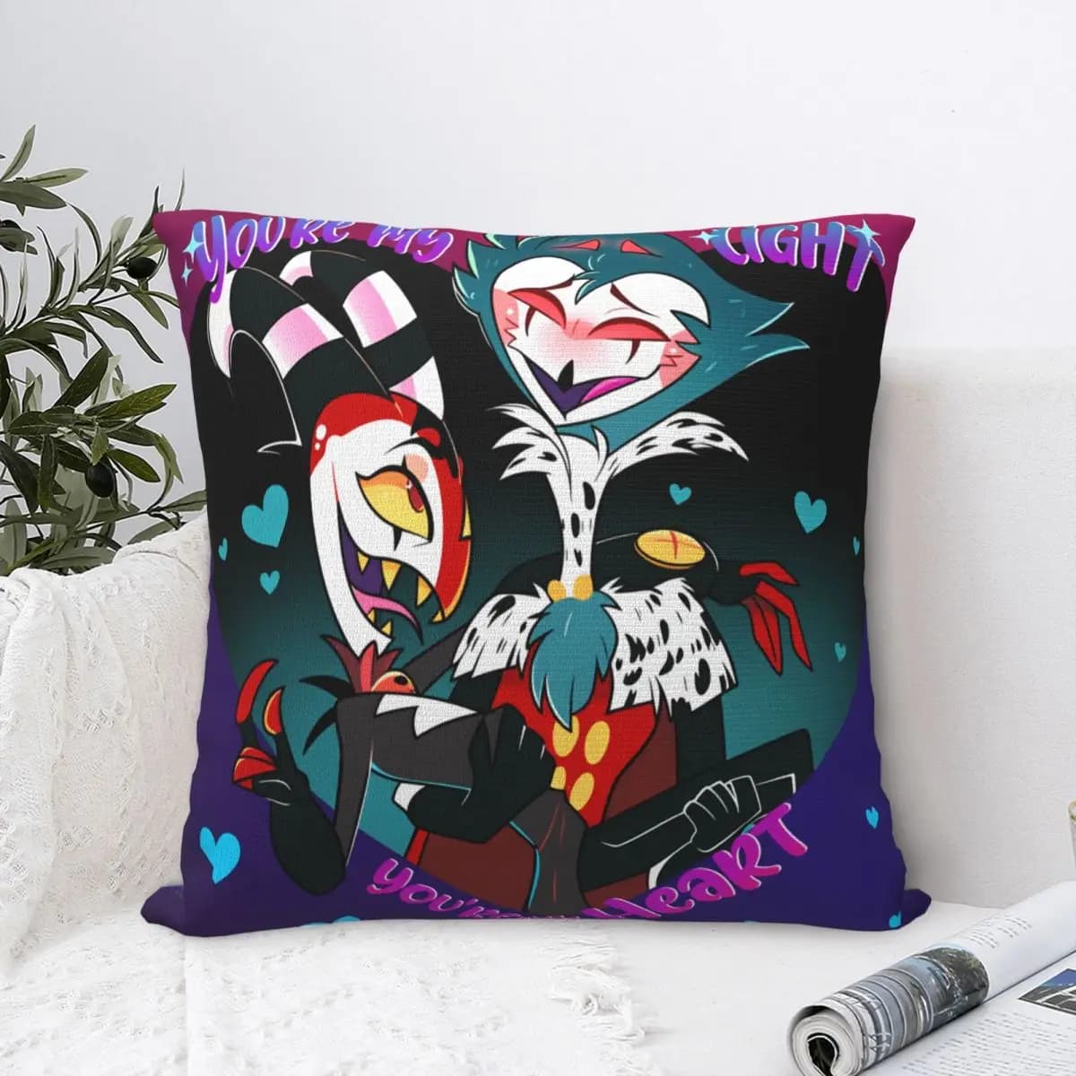 Stolas X Blitz Fodera per cuscino Helluva Boss Morden Federa per divano Decorazione domestica Fodera per cuscino Federe grafiche in poliestere