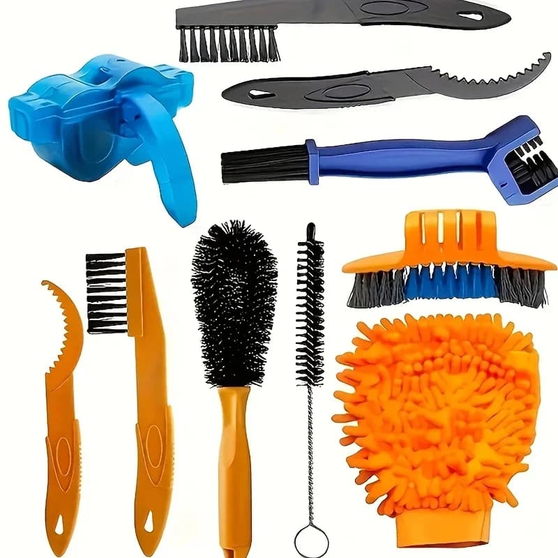 4 to10pcs Bike Chain Cleaning Kit PP Black Includes Brushes Scraper Cloth for Mountain Bike Perfect Christmas Thanksgiving Gift