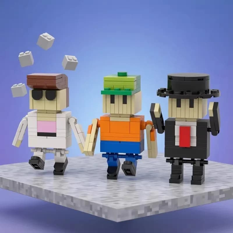 Building Block Model Children's Educational Assembly Toy Birthday Ornament MOC Creative Battle Royale Falling Character 3-in-1