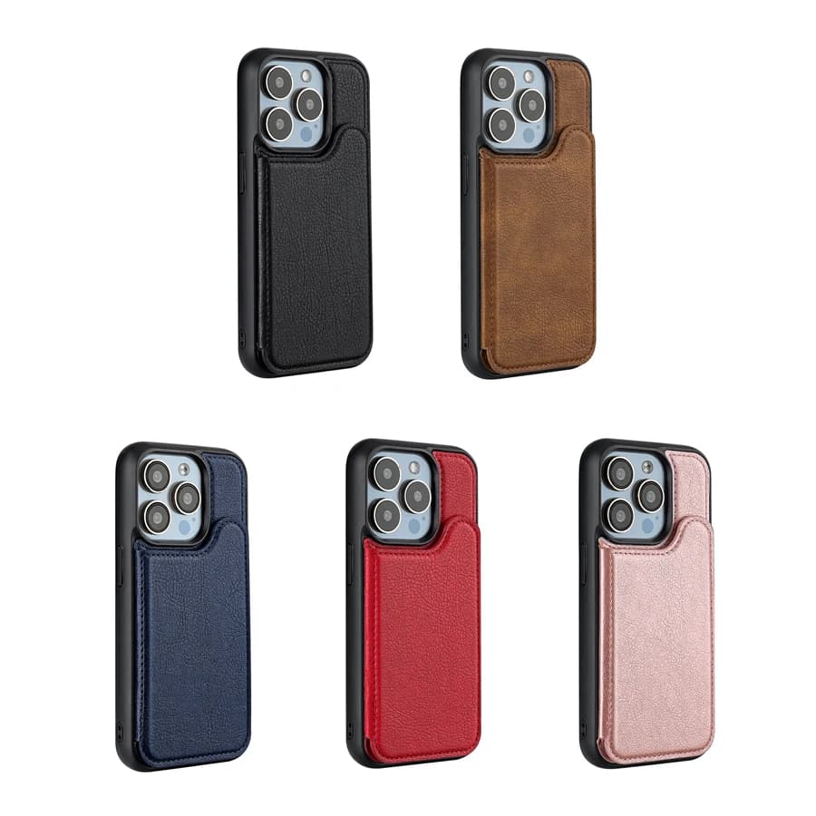 Custodia per telefono in pelle Folio aziendale per iPhone 17 Air 16 Plus 16e 15 14 13 12 Pro Max 11 Tasca per carte Magsafe Charing Cover posteriore
