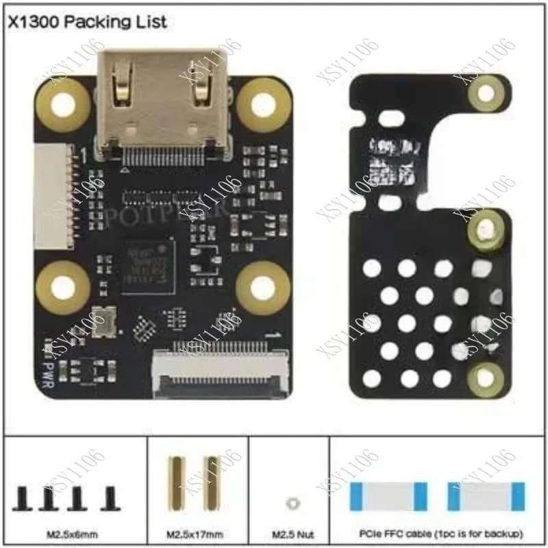 Module from HDMI to CSI-2 1080P@60fps - X1300/X1300-A2 for audio video transmission Raspberry Pi 5