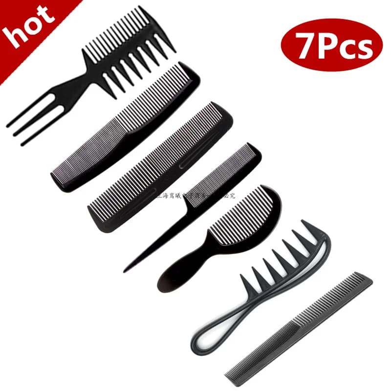 New arrivals 4/5/6/7pcs Set of accessories for black barber brush for distracting hair Styling hot comb radrizer high quality hair combs