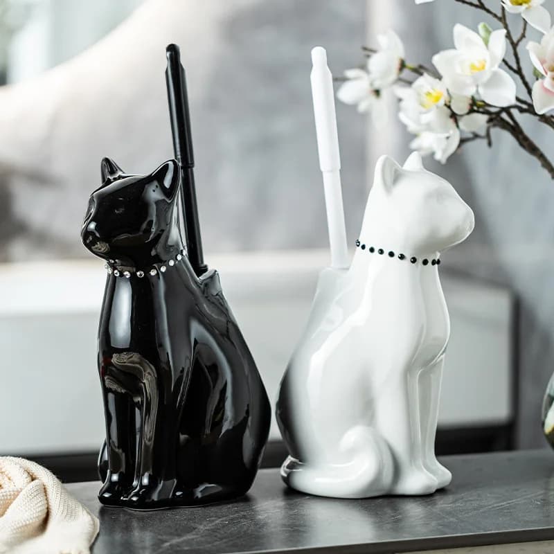 Bathroom Toilet Brush Ceramic Animal Long Enough Handle Cleaning Brush Home Accessories Toilet Brush Bathroom Decoration