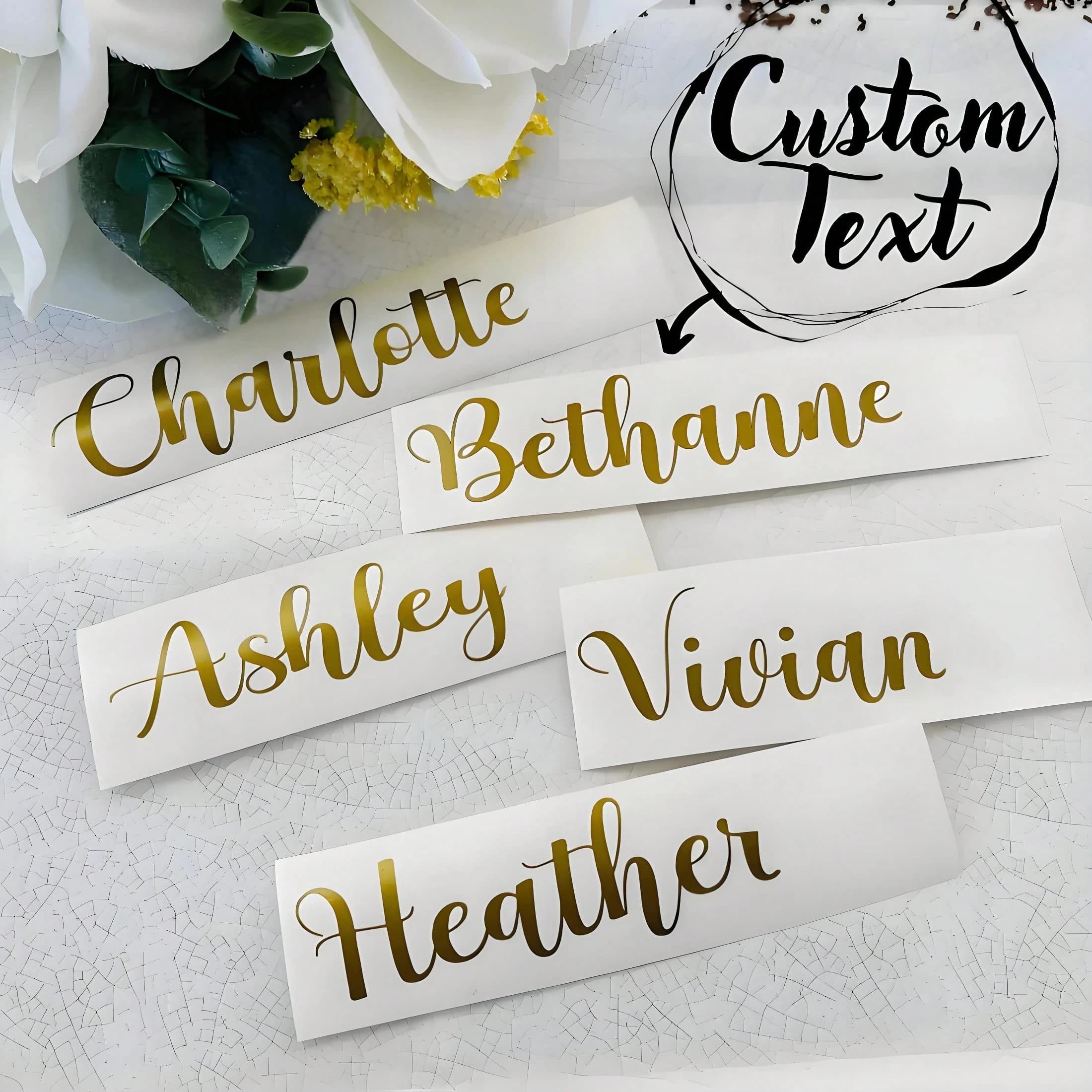 Customizable Holographic Name Stickers - 3-6" Labels for Water Bottles, Gifts, DIY,Wedding/Glitter Decals.