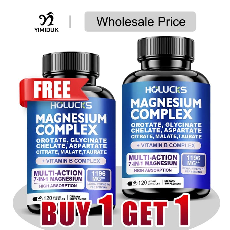 Buy 1 receive 1 free! Complex supplement of magnesium, with vitamin B6 and vitamin C, for sleeping, stress relief and muscles, strong nerves