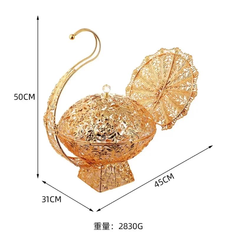 New European-style Glass Cake Stand Creative Snack Dried Fruit Handheld Fruit Basket With Handle For Home Decorations