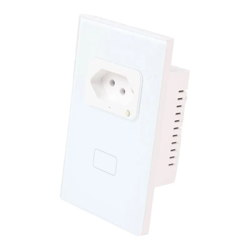 Tuya Wifi Smart Light Switch With Socket And Work Smart Pane Switch For Brazil Smart Home Wall BR Plug