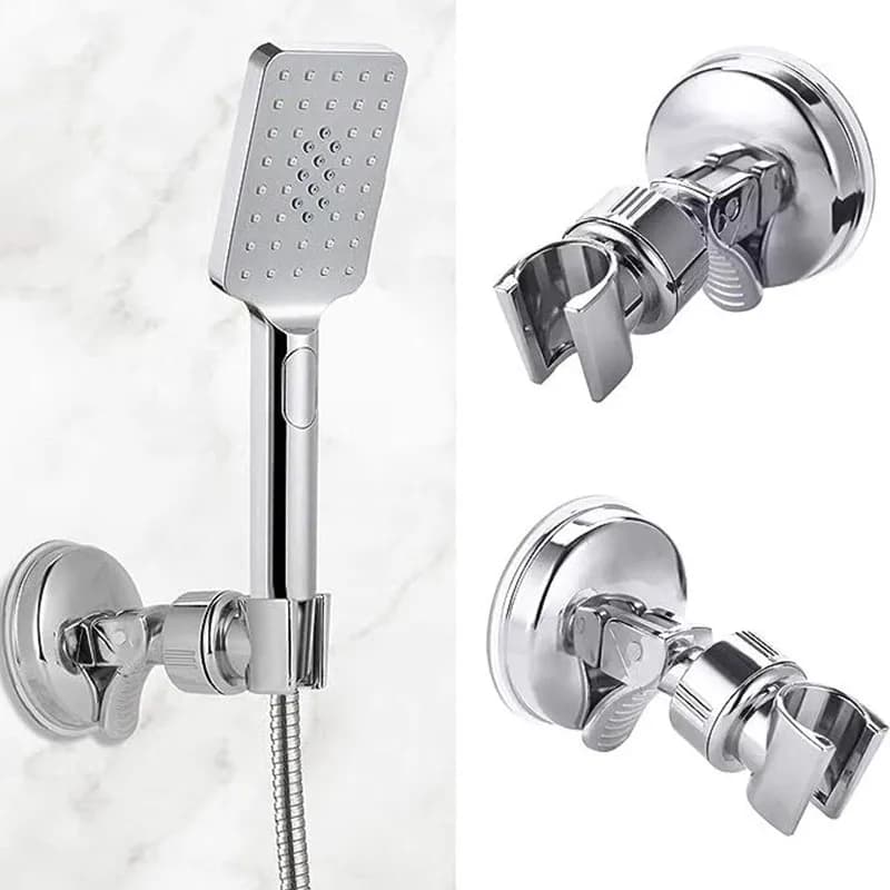 Supporto per soffione doccia Supporto per doccia regolabile Staffa per rack Ventosa Montaggio a parete Staffa senza punzonatura Accessori per il bagno