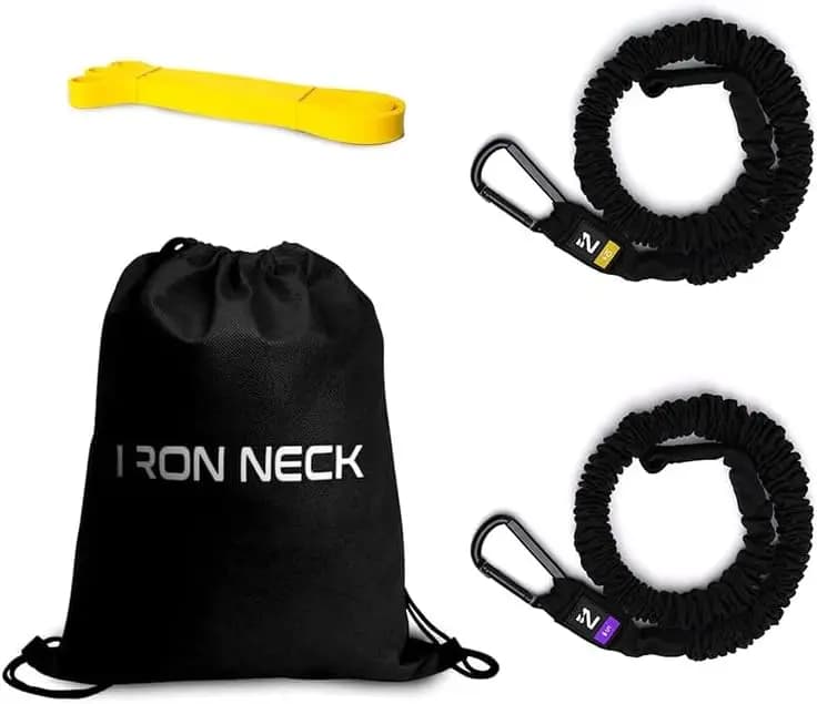 Durable elastic bands with steel snaps for neck training, strength exercises and stretching