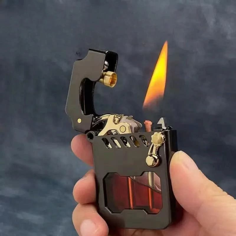 ZORRO Mecha Serbatoio carburante trasparente Espulsione meccanica Kero sene Accendino in metallo Regali creativi di fascia alta per uomo di fascia alta