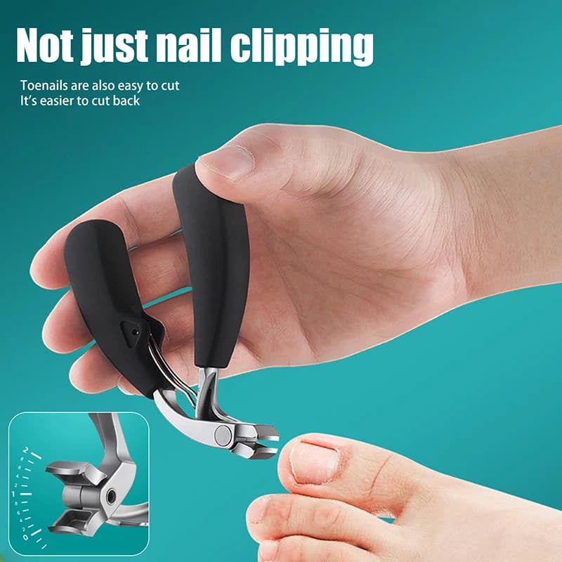 Nail Clipper Curved Head Nail Clippers Large Opening Anti-splash Storage Nail Scissors For The Elderly Thick Toenails Heavy Duty