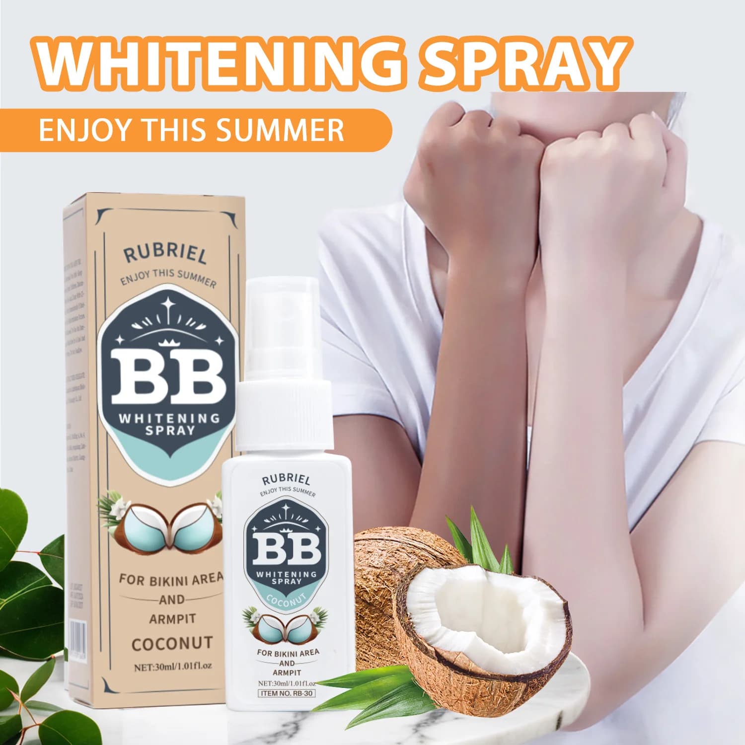 BB Spray sbiancante per il corpo fondotinta liquido profumato al cocco correttore illuminante sbiancante Base idratante trucco viso cosmetico