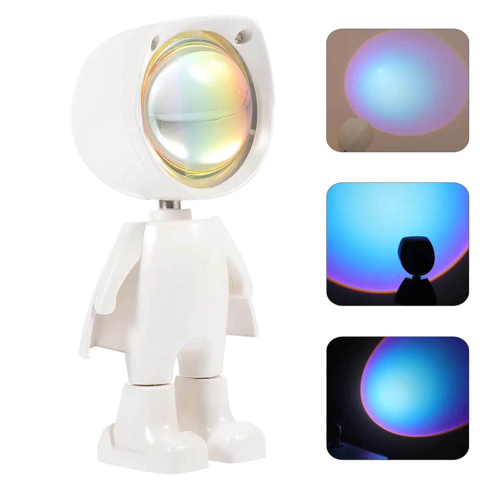 Set di Lampada Proiettore Tramonto a Forma di Mini Robot, Luce Atmosferica Creativa, Illuminazione Notturna Romantica per Casa, Accessorio per Fotografia