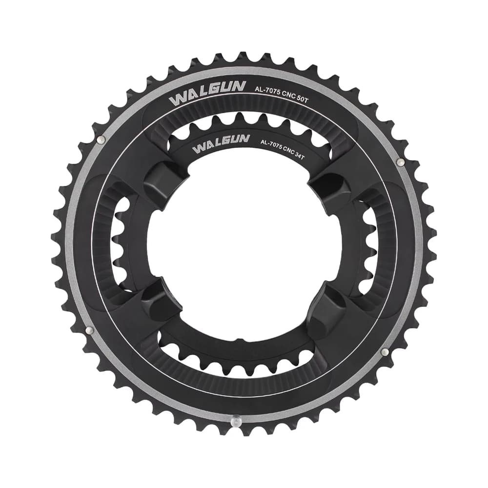 WALGUN Corona per Bici da Strada, Doppia Corona 34-50T 36-52T 39-53T 4 Bulloni R7000 R8000, Accessori per Biciclette