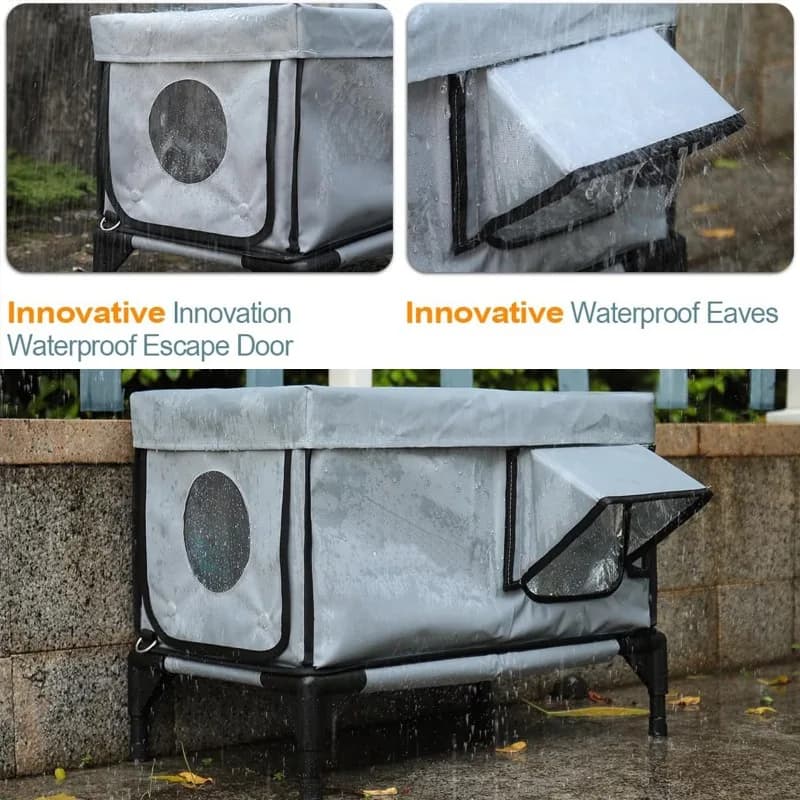 Cuccia Invernale Riscaldata Elettricamente per Gatti da Esterno, Resistente al Vento, alla Pioggia e ai Graffi, Adatta anche per Cani