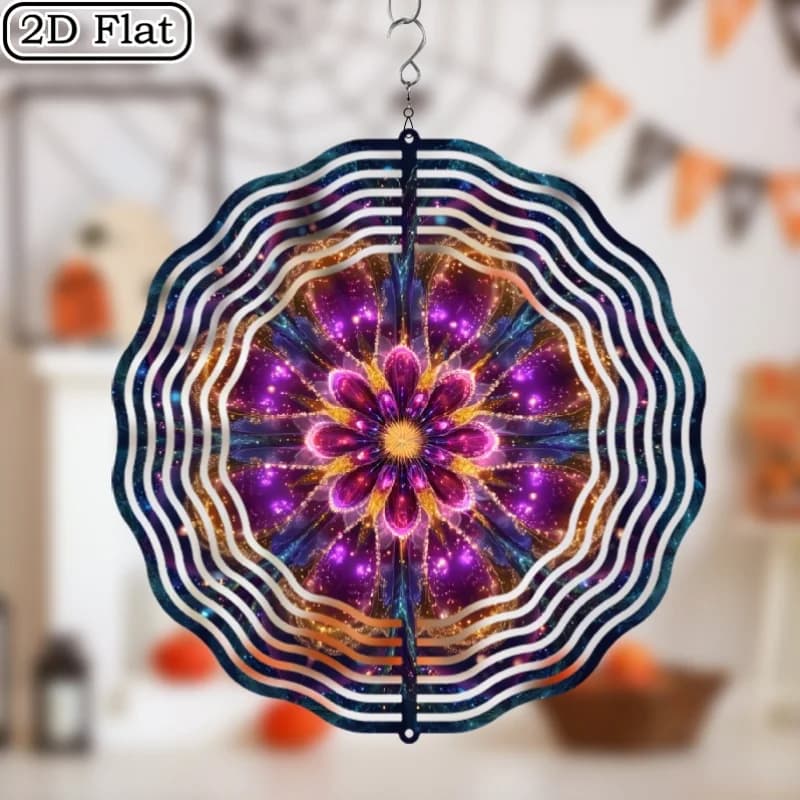 Solar-powered Metal Wind Chime with Luminous Flower Pattern, 360° Swivel Hook, Suitable for Gardens, Balconies, Patios