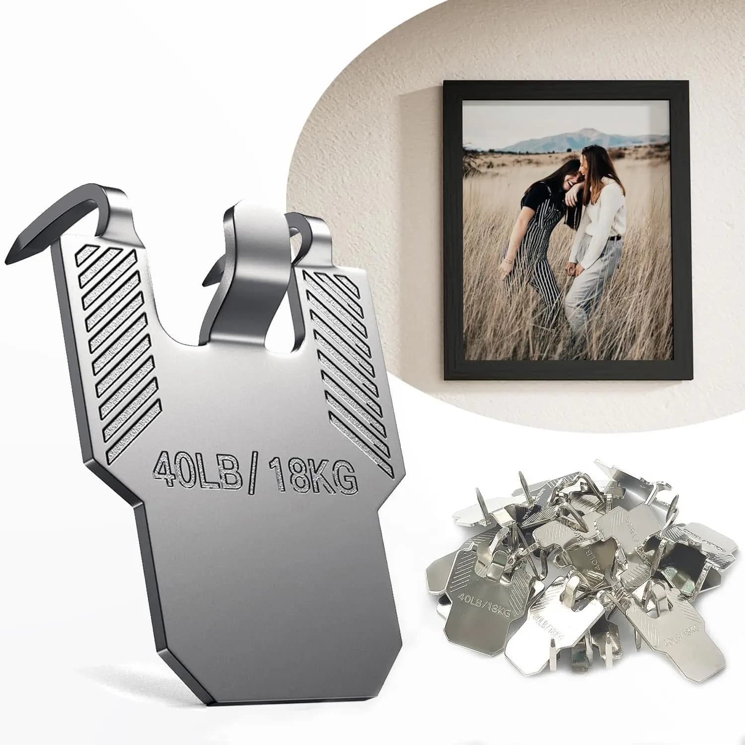 Claw Drywall Picture Hanger Wall Hooks for Hanging Picture Mirror Photo Poster Kit for Room Office Decor Easy Tool Free Nail